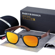 Load image into Gallery viewer, High Quality Bamboo Handmade Walnut Sunglasses For Men and Women with Anti-Reflect Mirror Sunglasses With UV400 Protection