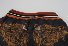 Load image into Gallery viewer, Dolce & Gabbana Gray Silk Baroque Crown Trousers Sport Pants