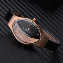 Load image into Gallery viewer, Women Fashion Luxury Watch Leather Strap Women Bracelet Clock Ellipse Rhinestone PU Sport Quartz Watch Wrist Watches For Women and Girls