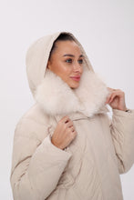 Load image into Gallery viewer, Genuine Polar Fox Fur Down Insulated Parka in Ivory