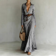 Load image into Gallery viewer, Women's Belted Irregular Pleated Dress