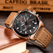 Load image into Gallery viewer, Men's Waterproof Modern Watch With Leather Belts, Stainless Steel Case Excellent Look Perfect Gift