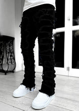 Load image into Gallery viewer, Patched Pants Long Tight Fit Stacked Jeans