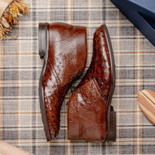 Load image into Gallery viewer, 43-594-BRN MARCO Ostrich Quill Chukka Boot, Brown