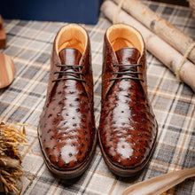 Load image into Gallery viewer, 43-594-BRN MARCO Ostrich Quill Chukka Boot, Brown