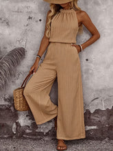 Load image into Gallery viewer, Women's Draped Neck Sleeveless Vest & Casual Pants Two-Piece Set
