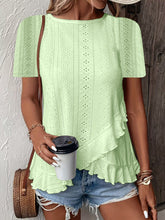 Load image into Gallery viewer, Women’s Casual Solid Color Short Sleeve Crew Neck Top