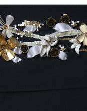 Load image into Gallery viewer, Dolce & Gabbana Black Floral Applique High Waist Tapered Pants