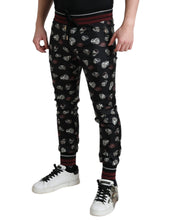 Load image into Gallery viewer, Dolce & Gabbana Black Ring Silk Jogging Trousers Pants