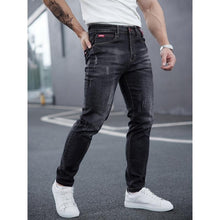 Load image into Gallery viewer, Mens Ripped Denim Jeans With Cat-Whisker Scratches