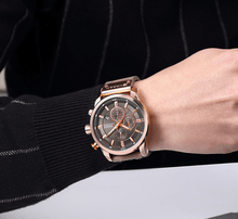 Load image into Gallery viewer, Men's Waterproof Elegant Sport Watch With Chronometers Day View, Leather Belts And Hardlex Scratch Resistant Glass Perfect Gift For Him