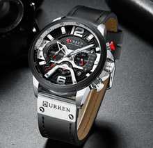 Load image into Gallery viewer, Men's Sports Waterproof Watch With Leather Belts, Chronometers And Large Numbers Details Luxury Watches Unique Design Excellent Gift