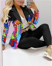 Load image into Gallery viewer, Women's Printed Coat & Trousers Two-Piece Set – 19 Prints, Casual Fashion Suit