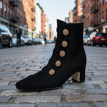 Load image into Gallery viewer, Women’s Retro Suede Chunky-Heel Side-Zip Ankle Boots