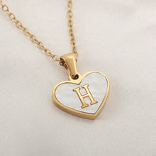 Load image into Gallery viewer, 26 Letter Heart-shaped Necklace White Shell Love Clavicle Chain Fashion Personalized Necklace For Women Jewelry Valentine's Day