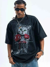 Load image into Gallery viewer, Men's Cat Graphic Vintage Wash T-Shirt