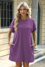 Load image into Gallery viewer, Short Sleeve Mini Dress with Pockets Casual & Stylish Everyday Wear
