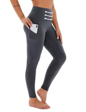 Load image into Gallery viewer, Cropped High-Waisted Yoga Pants with Diagonal Pockets