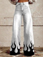 Load image into Gallery viewer, Women's Printed Flare Pants – Mid-Waist Full Length Plus Size