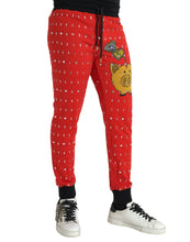 Load image into Gallery viewer, Dolce & Gabbana Red Year Of The Pig Jogger Sweatpants Pants