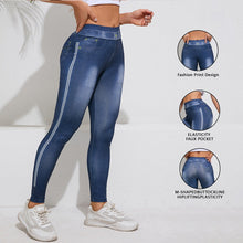 Load image into Gallery viewer, Retro Denim-Look Butt-Lifting Yoga Leggings – High-Elastic Fitness Pants