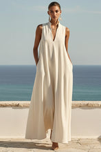 Load image into Gallery viewer, Linen Blend Sleeveless Stand-Collar Maxi Dress – 5 Colors S–3XL