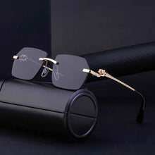Load image into Gallery viewer, Gold Frame Cheetah Rimless Sunglasses – INS Hip-Hop Style