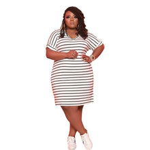 Load image into Gallery viewer, Striped Printed Dress Plus Size Women's Clothing