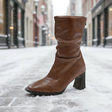 Load image into Gallery viewer, Large Size Women’s High Heel Plus-Width Ankle Boots – Autumn/Winter