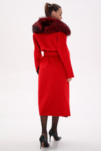 Load image into Gallery viewer, Saga®Furs Silver Fox Wool Alpaca Wraparound Coat