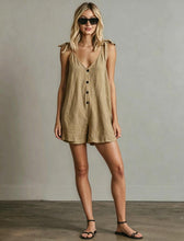 Load image into Gallery viewer, Women's V-Neck Sleeveless Jumpsuit – Cardigan Strap Cropped Straight-Leg