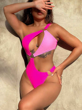 Load image into Gallery viewer, One-Shoulder Cutout Ring Detail : One-Piece Swimsuit