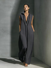 Load image into Gallery viewer, Women's V-Neck Color-Block Sleeveless A-Line Maxi Dress – 4 Colors XS–2XL