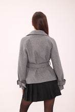 Load image into Gallery viewer, Megan Tailored Wool Blend Coat in Grey