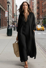 Load image into Gallery viewer, Women's Casual Long-Sleeve Linen Shirt Dress – Relaxed Fit