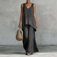 Load image into Gallery viewer, Women's Bohemian Wide-Leg Pants & V-Neck Vest Set – 3D Print