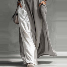 Load image into Gallery viewer, Off-Shoulder Color-Block Flared Maxi Dress with Pockets