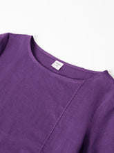Load image into Gallery viewer, 100% Linen Collarless Mid-Length Dress SOFIA