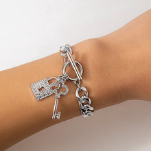 Load image into Gallery viewer, Thick Chain Lock and Key Pendant Necklace - Trendy Fashion Jewelry