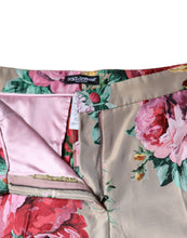 Load image into Gallery viewer, Dolce & Gabbana Beige Floral Jacquard High Waist Tapered Pants