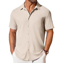 Load image into Gallery viewer, Mens Short-sleeve Button-up Wrinkle- And Crease-resistant Shirt