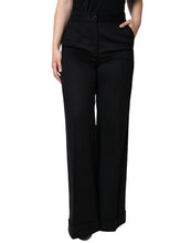 Load image into Gallery viewer, Dolce & Gabbana Black Cashmere Mid Waist Women Boot Cut Pants