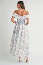Load image into Gallery viewer, Floral Printed Off Shoulder Maxi Dress – Chic Off Shoulder Maxi Dress, Vibrant Floral Print, Beach Vacation Dress, Casual Summer Maxi Dress