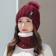 Load image into Gallery viewer, Warm Knitted Beanie & Scarf Women | Cozy Winter Bundle