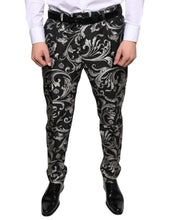 Load image into Gallery viewer, Dolce & Gabbana Black Jacquard Skinny Dress Pants