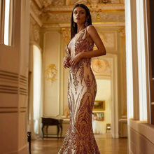 Load image into Gallery viewer, Female Creative V-neck Heavy Industry Dress