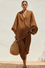 Load image into Gallery viewer, Women's Oversized Cape-Sleeve V-Neck Top & Tapered Jogger Pants Two-Piece Set