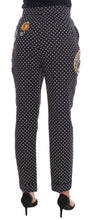 Load image into Gallery viewer, Dolce & Gabbana Black Polka Dot Sicily Crystal Pants