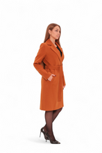 Load image into Gallery viewer, Windsor Classic Wraparound Cashmere Blend Overcoat in Cinnamon