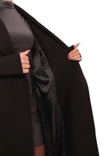 Load image into Gallery viewer, Miru Cashmere Wool Blend Overcoat in Black